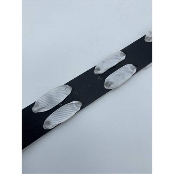 Unbranded White Faux Leather White Ribbon Belt Women's Size L - Picture 7 of 10